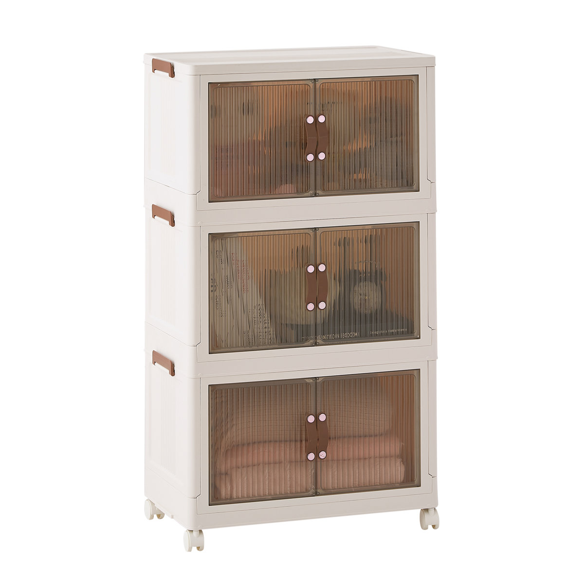 3 - Piece Stackable Storage Bins with Lid 3 Tier